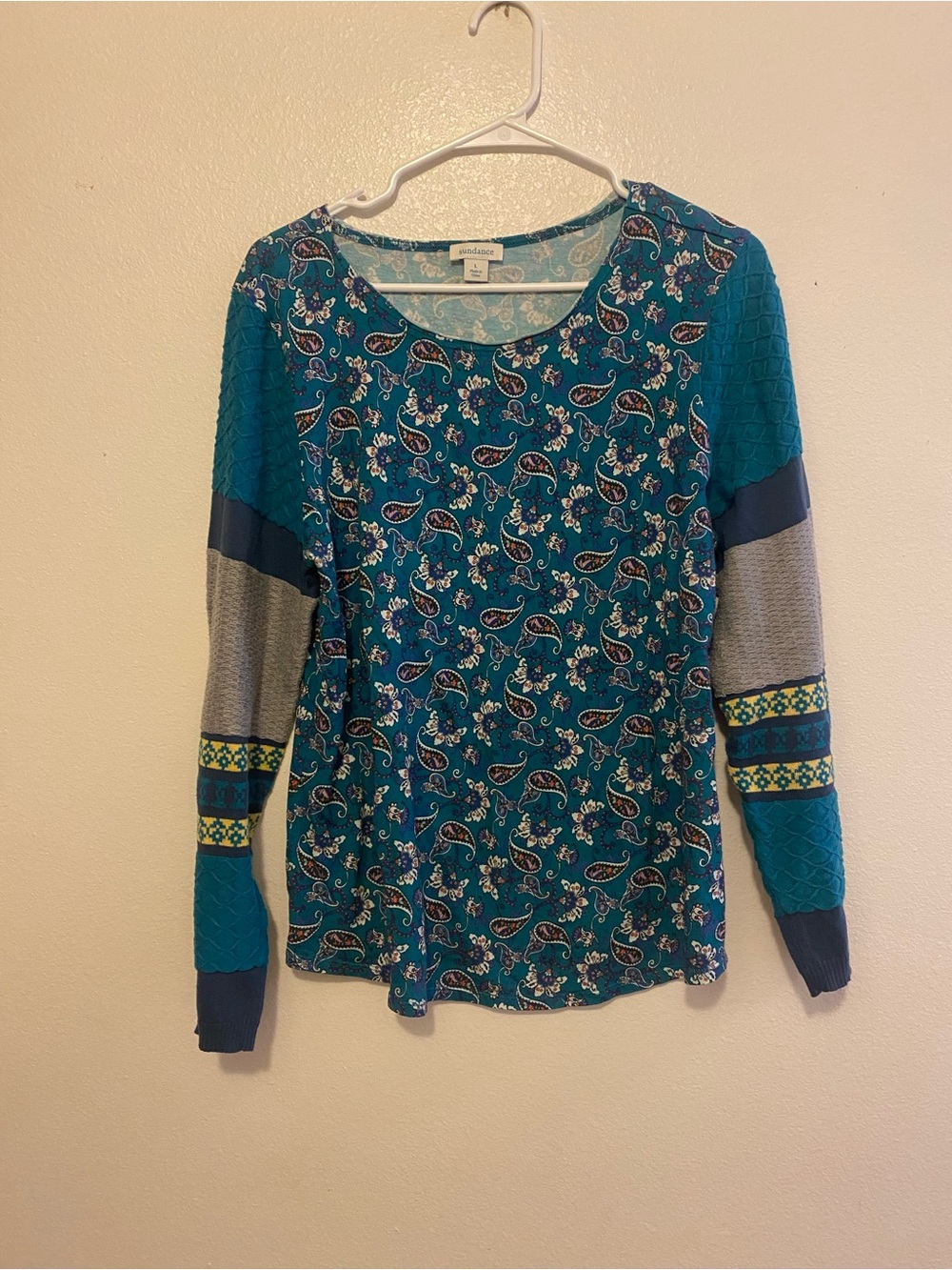 Sundance Teal and Yellow Printed Top